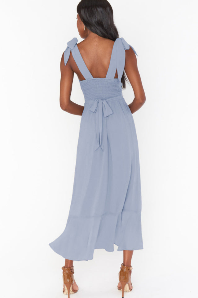 Tie Shoulder Boho Midi Dress Newgew