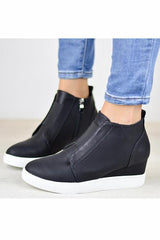 Side Zipper Sneakers Wedges Newgew