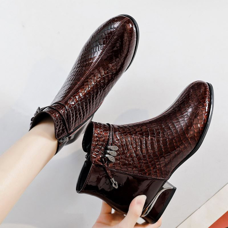 Ankle Boots Genuine Leather Newgew
