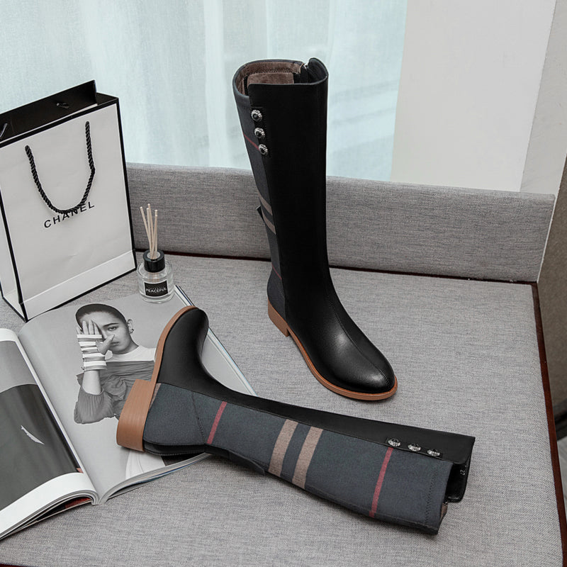 Jairo Genuine Leather Knee High Riding Boots newgew