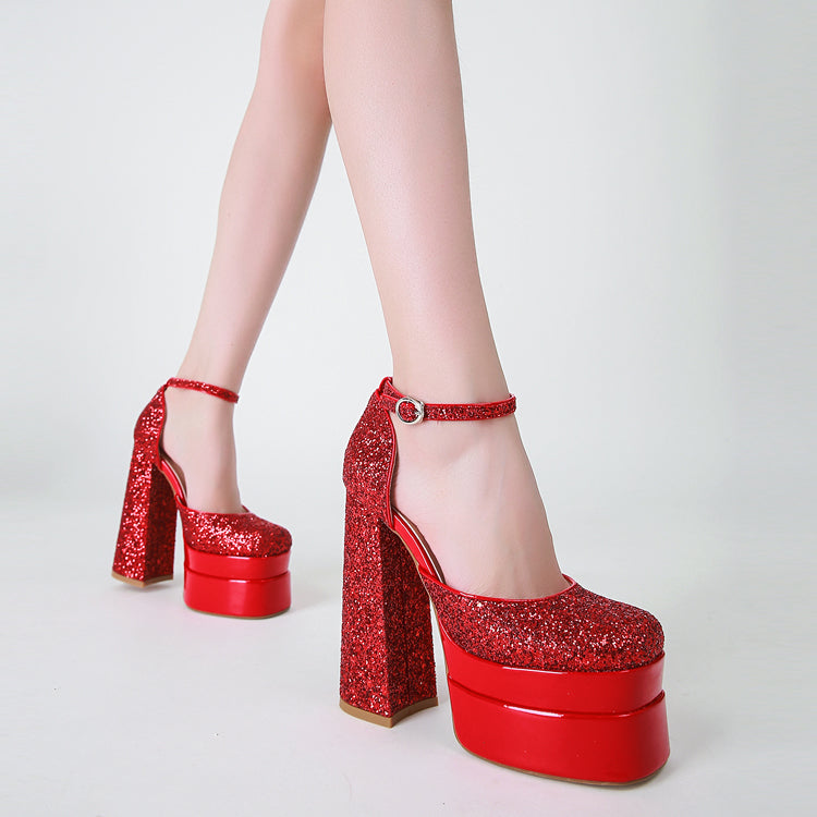 Shiny Heeled Sandals Newgew