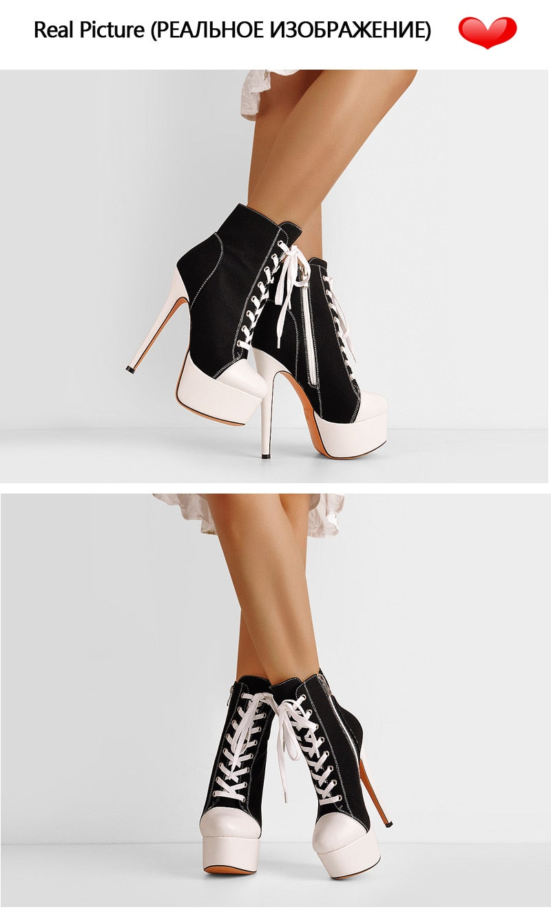 Canvas Ankle Boots Newgew