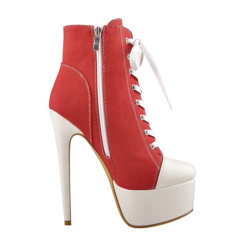 Canvas Ankle Boots Newgew