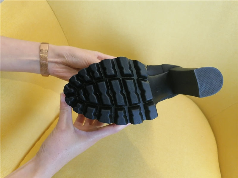 Chunky Thick Heels Ankle Boots Newgew
