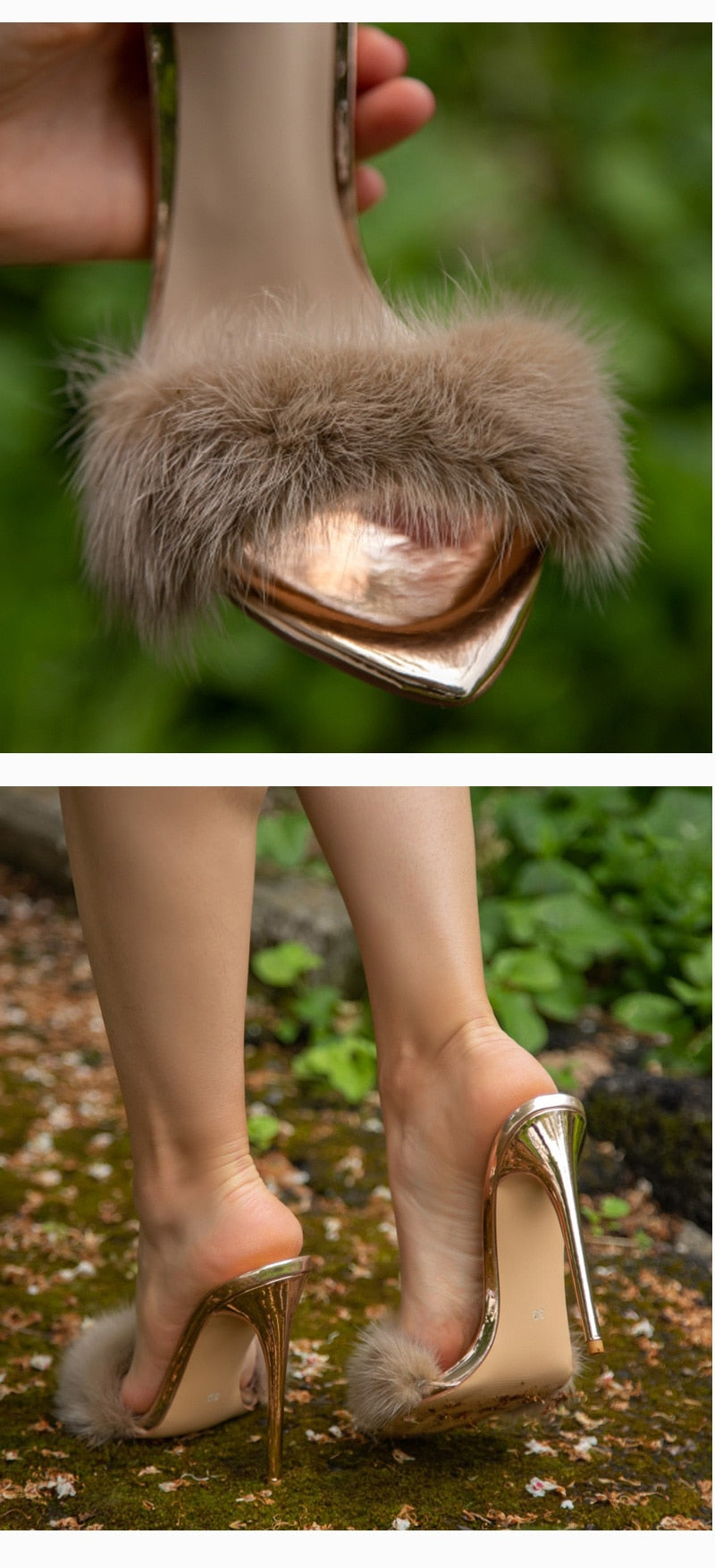 Fur Thin High Sandals Newgew