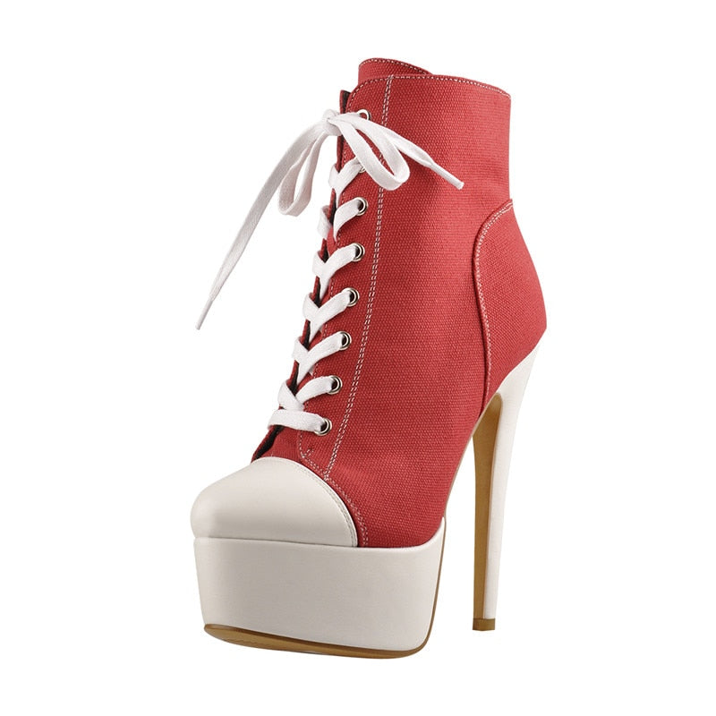 Canvas Ankle Boots Newgew
