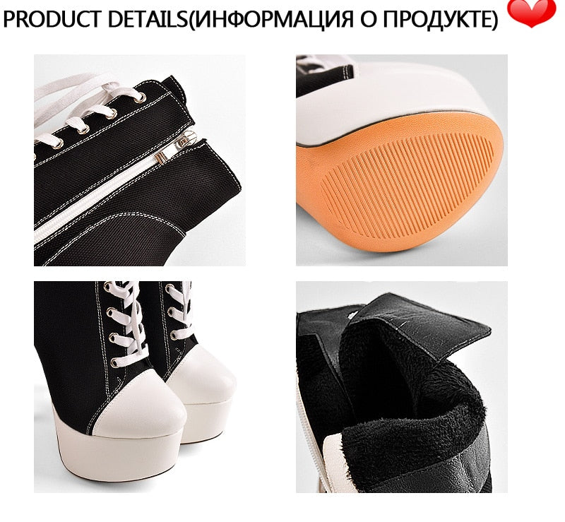 Canvas Ankle Boots Newgew