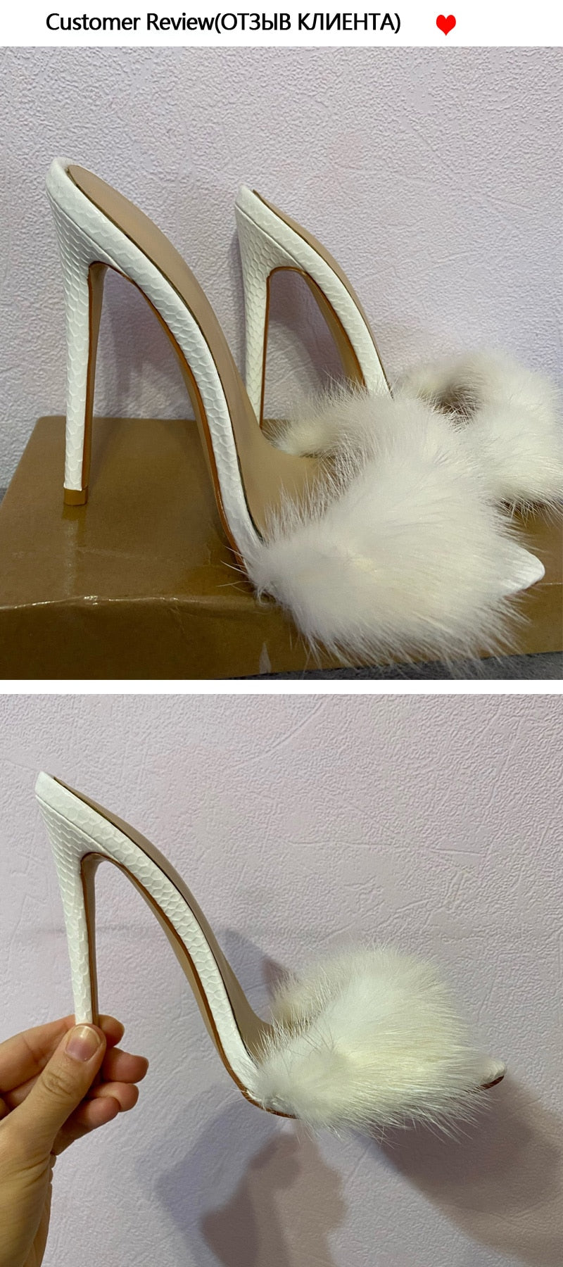 Fur Thin High Sandals Newgew