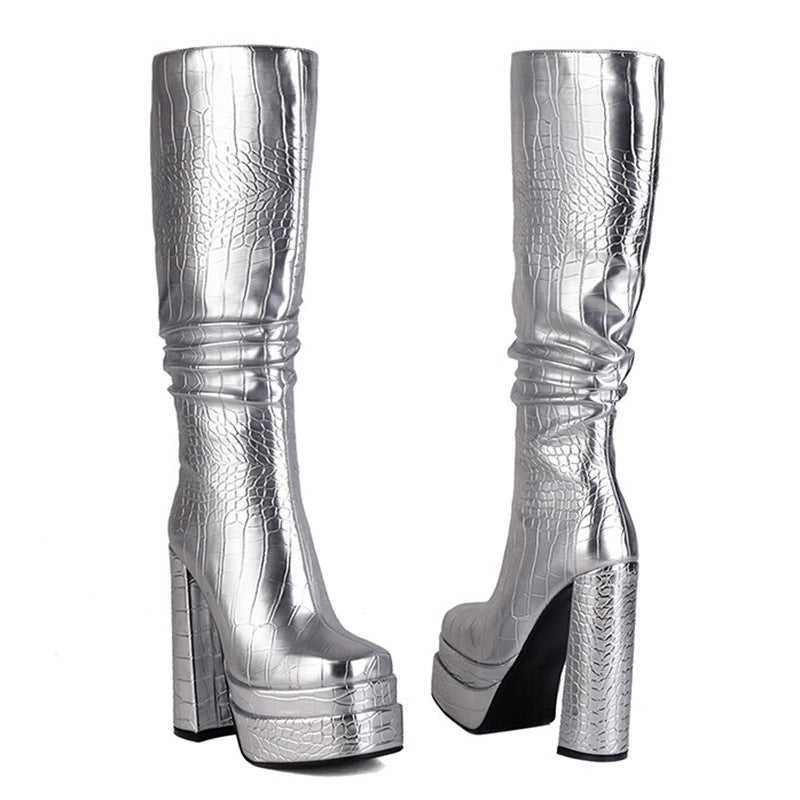 Handmade Chunky Heels Shoes Newgew