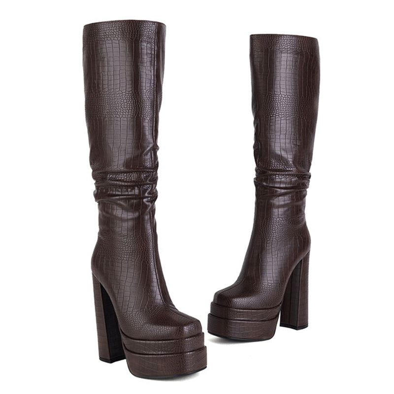 Handmade Chunky Heels Shoes Newgew