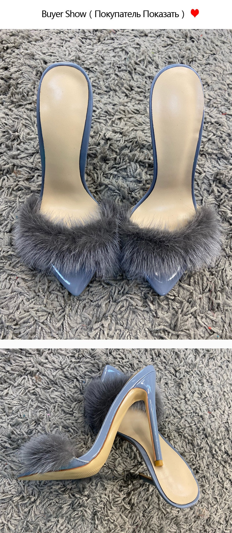 Fur Thin High Sandals Newgew