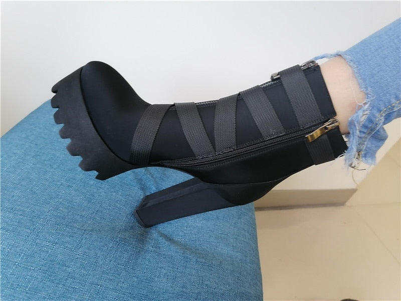 Chunky Thick Heels Ankle Boots Newgew