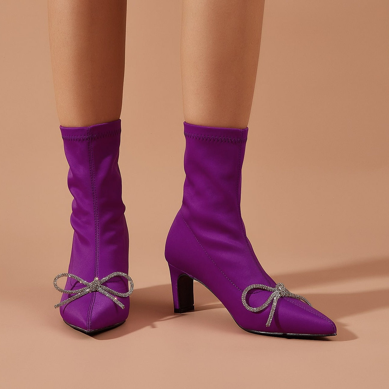 NewPointed Toe High Heel Short Stretch Boots Newgew