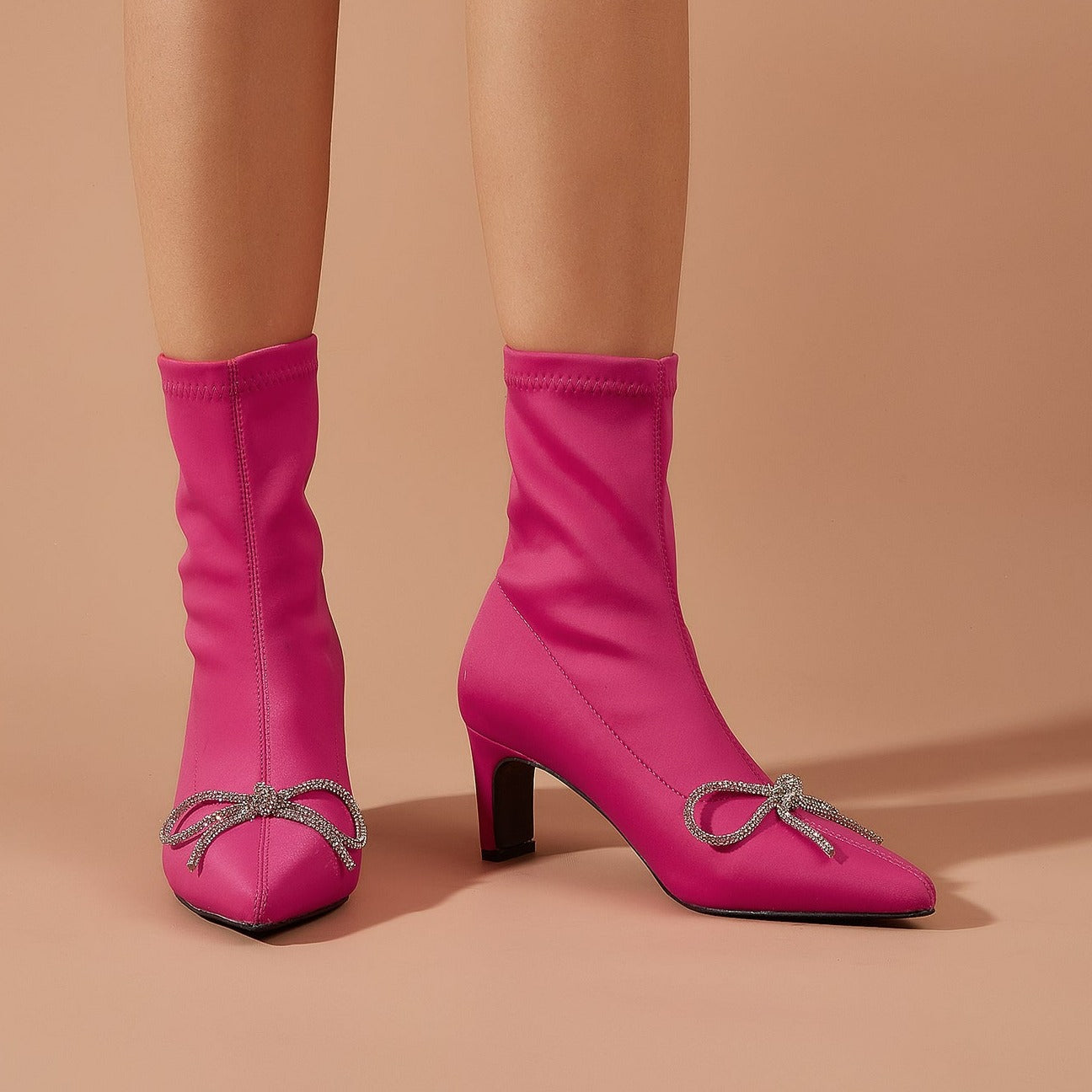NewPointed Toe High Heel Short Stretch Boots Newgew
