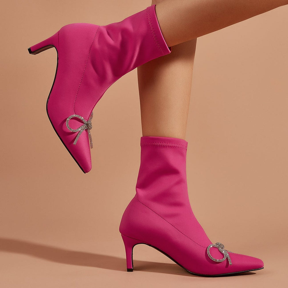 NewPointed Toe High Heel Short Stretch Boots Newgew