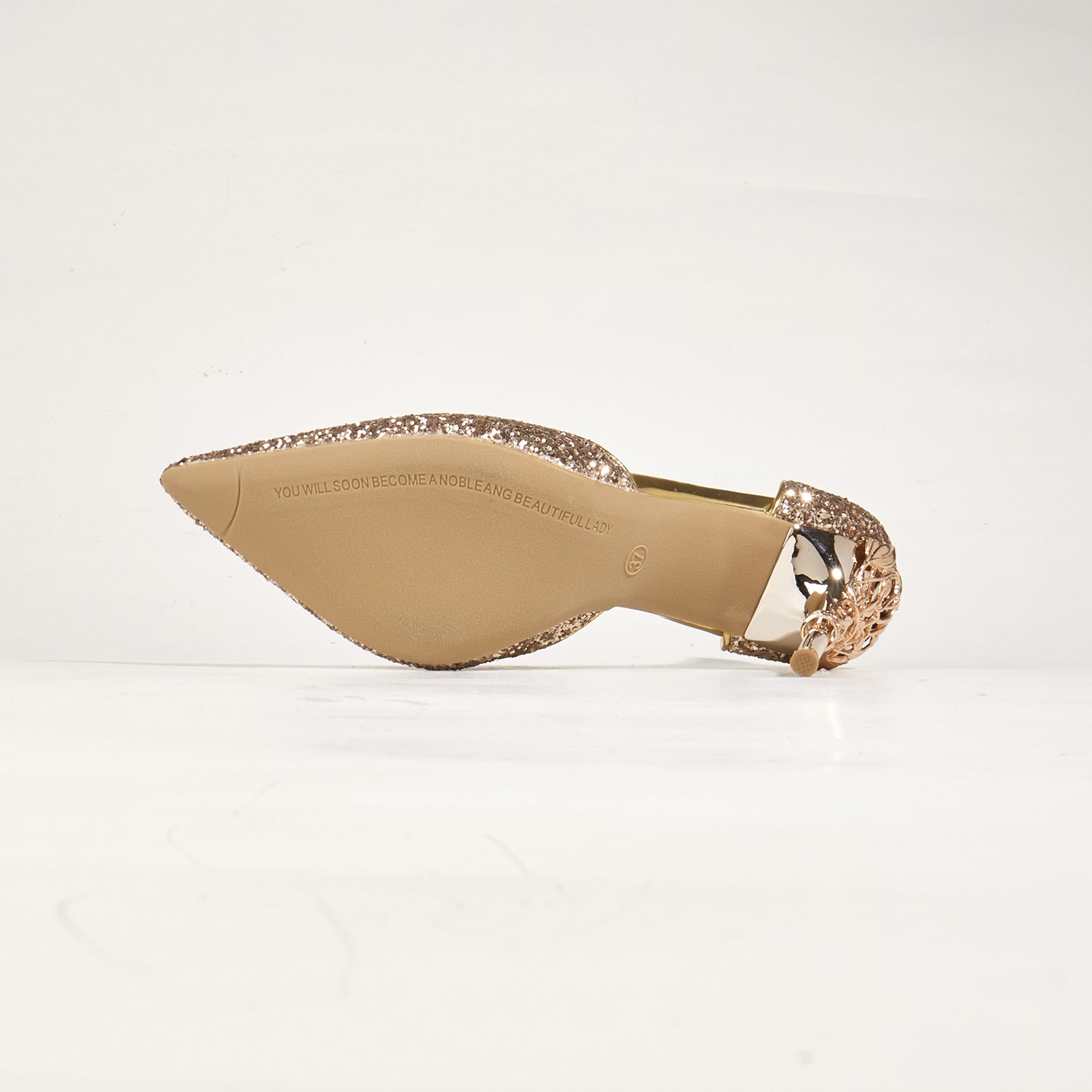 Glitter Point Toe Ankle Strap Sandals Newgew