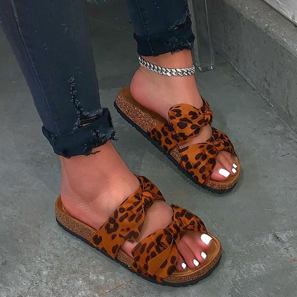 Comfy Double Bowknot Slip On Sandals Pairmore