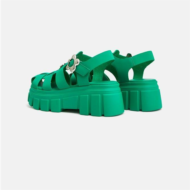 Cool Buckle Cutout Wedge Sandals Newgew