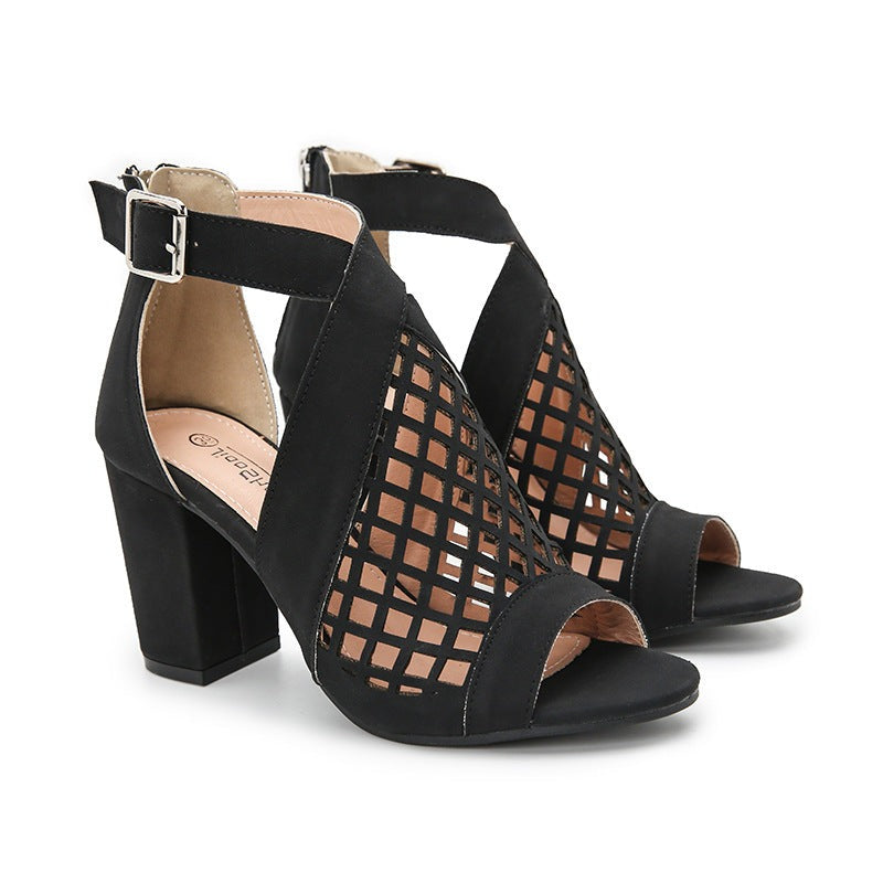 Open Toe Hollow Wedge Sandals Newgew