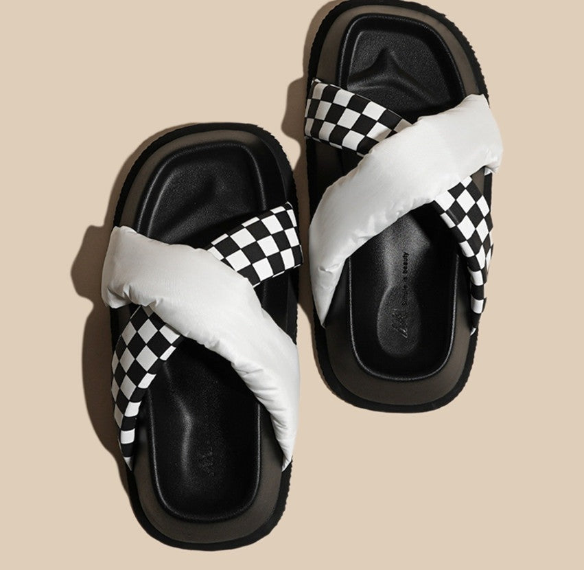 Casual Wear checkerboard sandals Newgew