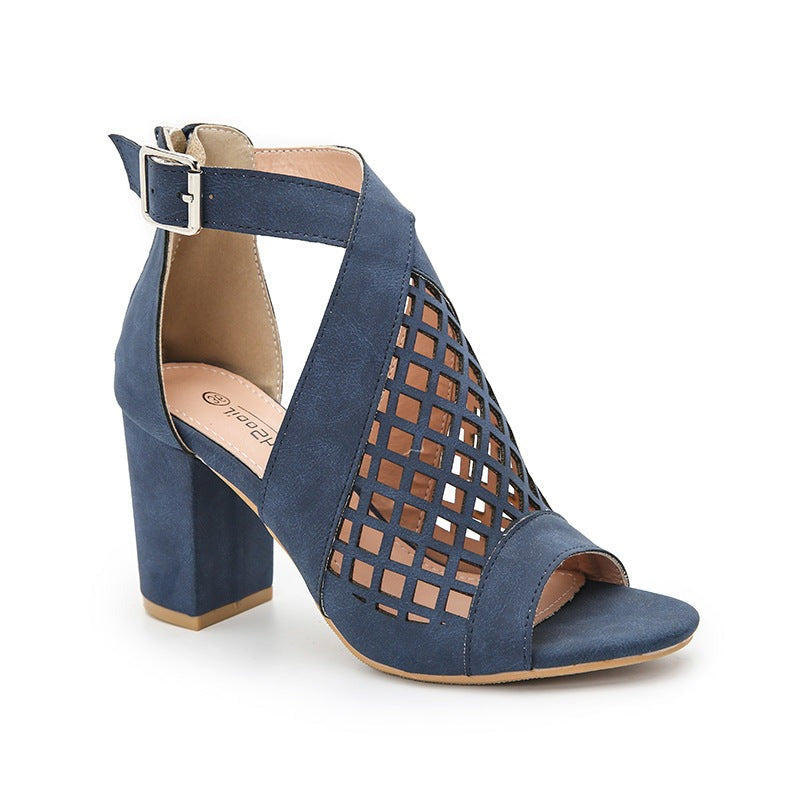 Open Toe Hollow Wedge Sandals Newgew