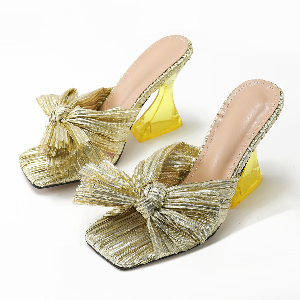 Bow Decor Heeled Sandals Newgew