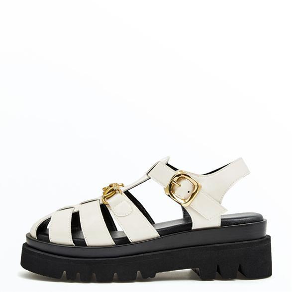 Chain Decor Ankle Strappy Wedge Sandals Newgew