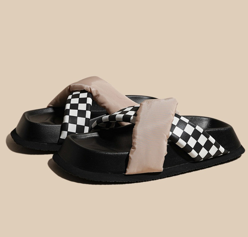Casual Wear checkerboard sandals Newgew