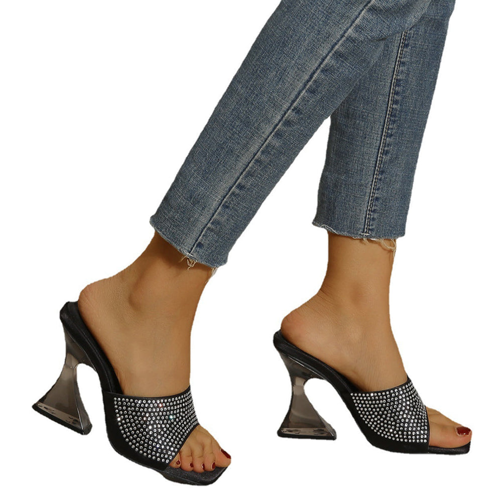 Crystal Jelly Heel Sandals Newgew