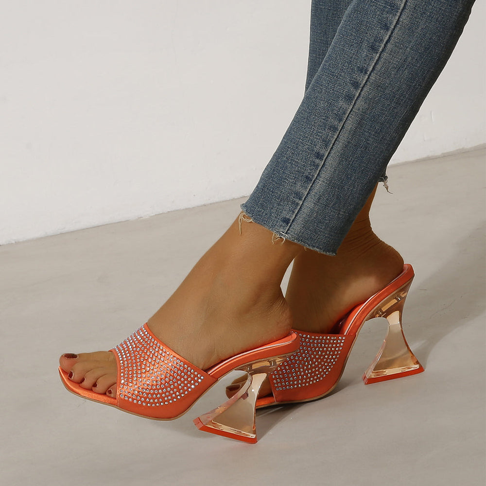 Crystal Jelly Heel Sandals Newgew