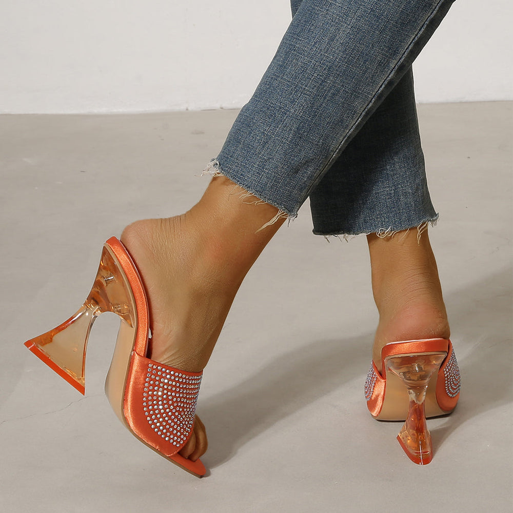 Crystal Jelly Heel Sandals Newgew