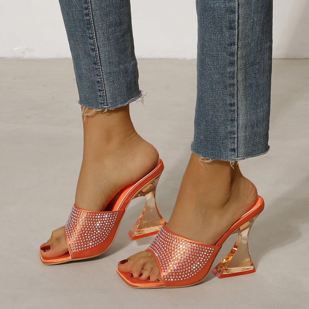 Crystal Jelly Heel Sandals Newgew