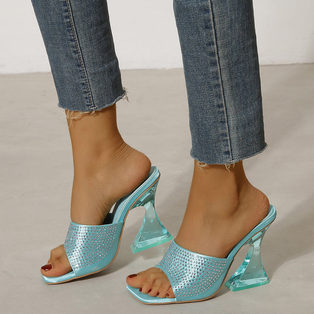 Crystal Jelly Heel Sandals Newgew
