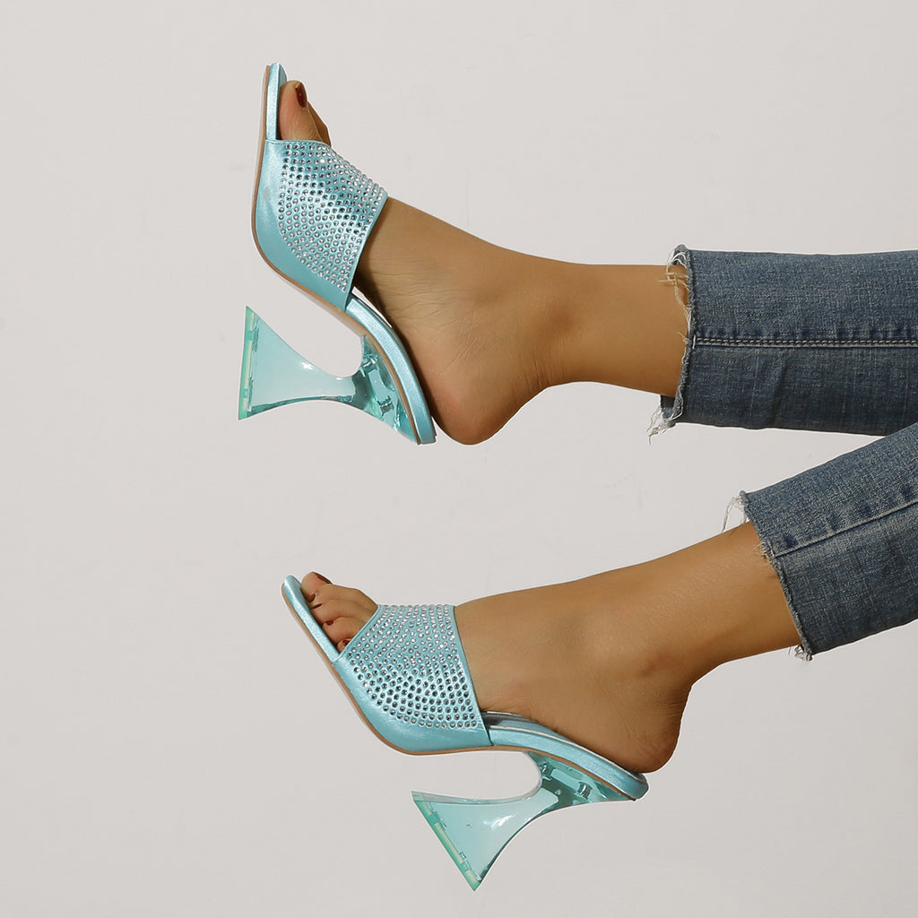 Crystal Jelly Heel Sandals Newgew