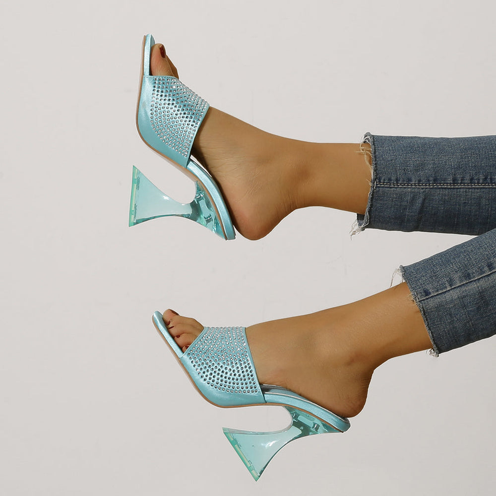 Crystal Jelly Heel Sandals Newgew