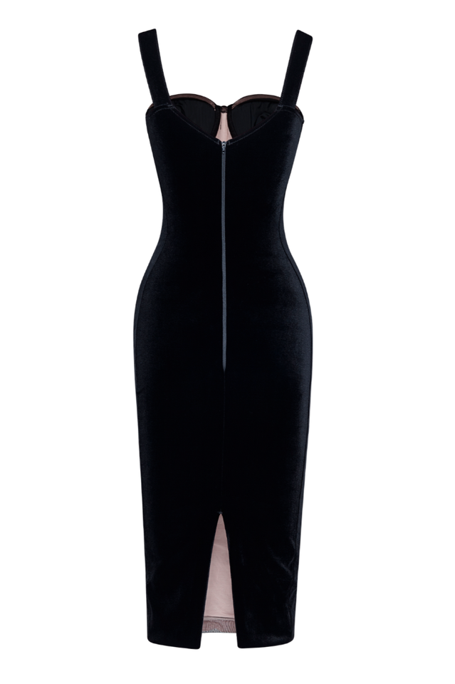Velvet Soft Net Midi Dress Newgew