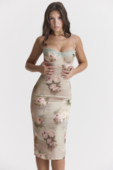 Venus Vintage Floral Midi Dress Newgew