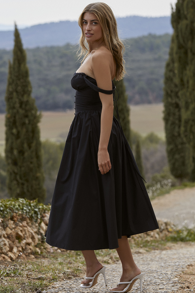 Tatiana Black Midi Sundress Newgew