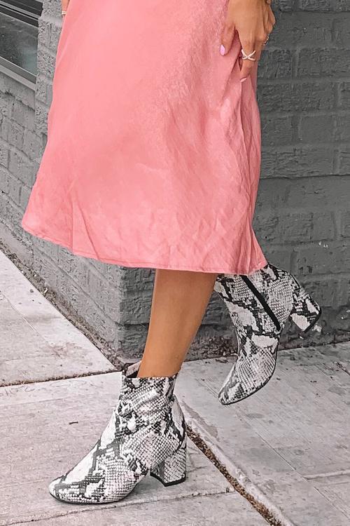 Snake Print High Heel Boots Newgew