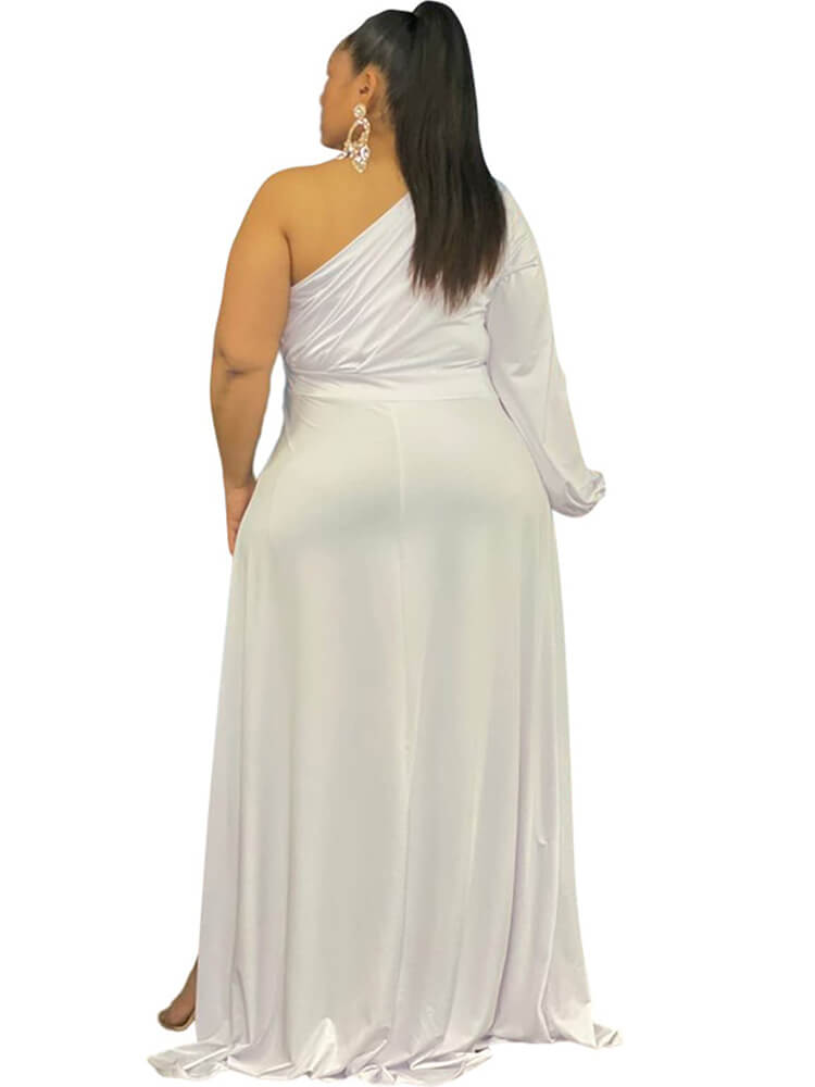 One Shoulder Irregular Hem Maxi Dresses Newgew