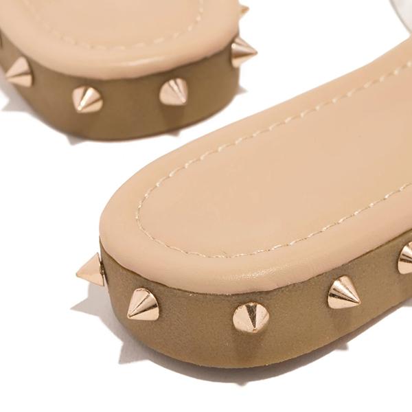 Multi-Sized Studs Clear Strap Slippers Pairmore