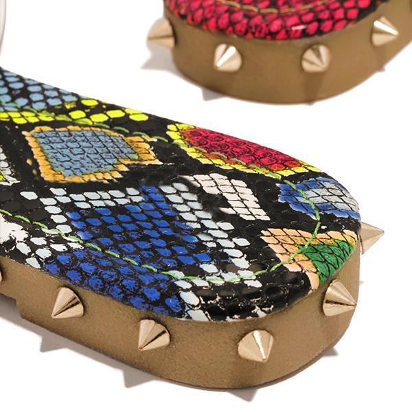 Multi-Sized Studs Clear Strap Slippers Pairmore