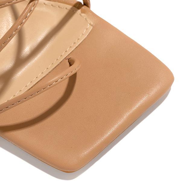 Around-The-Ankle Lace-Up Closure Open Squared Toe Heels Pairmore