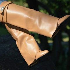 Stylish Faux Leather Hidden Heel Tall Boots Pairmore