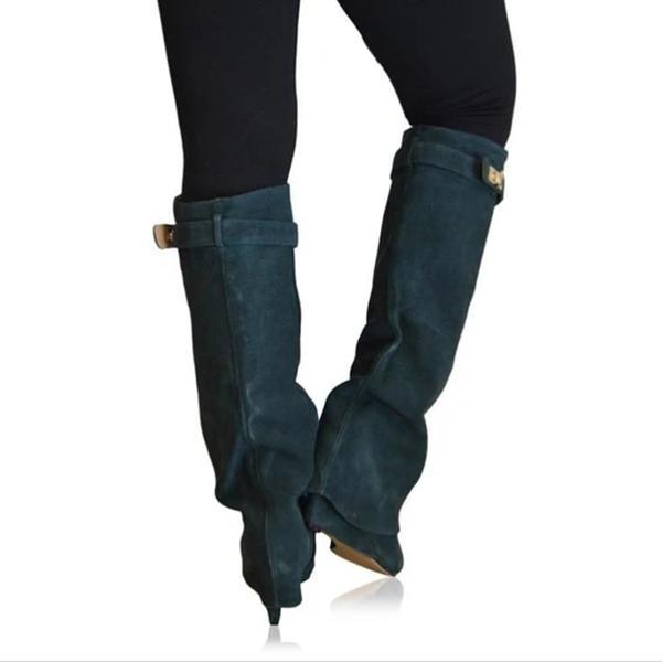 Stylish Faux Leather Hidden Heel Tall Boots Pairmore
