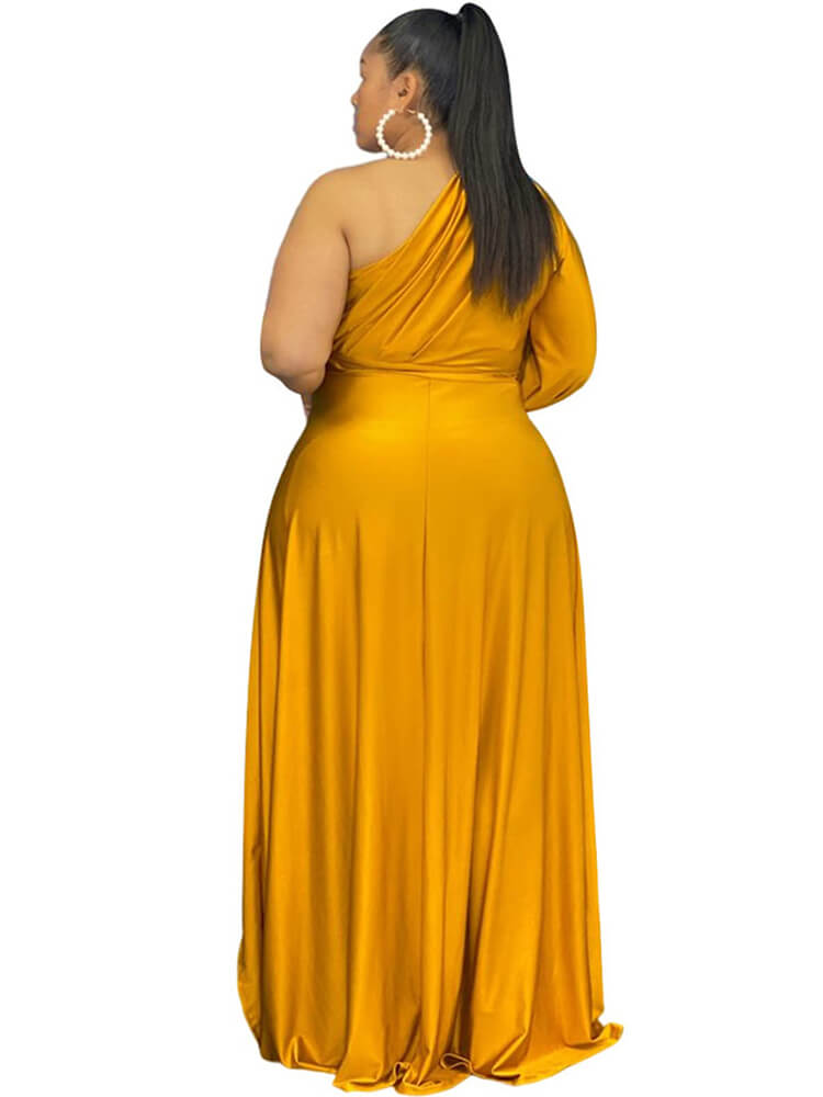 One Shoulder Irregular Hem Maxi Dresses Newgew