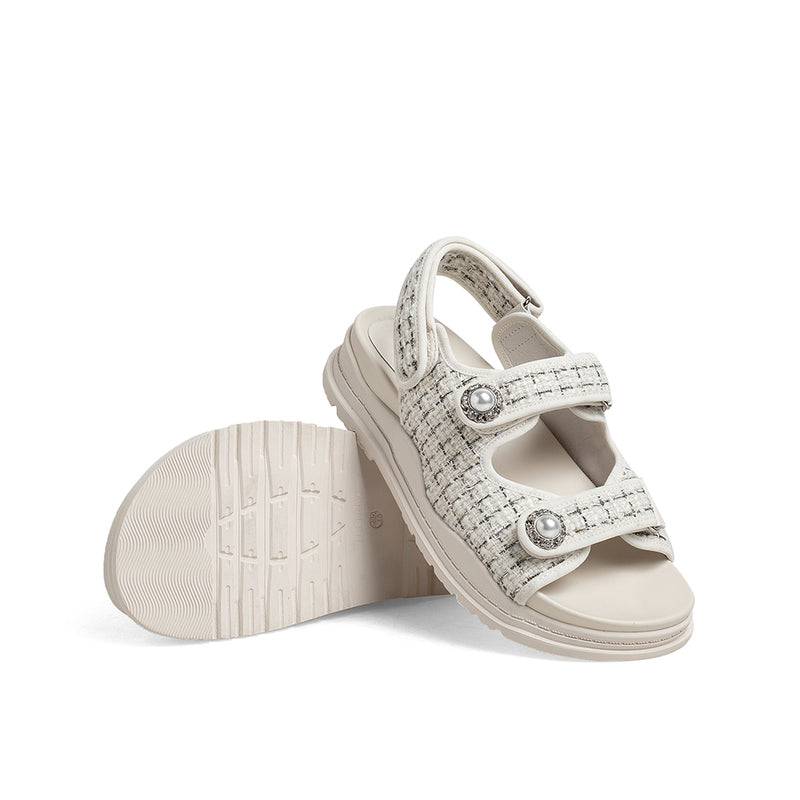 Thick Bottom Sweet Tweed Sandals Newgew