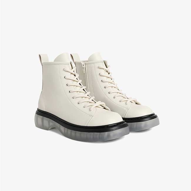 Checkerboard Element Front Lace-up Boots Newgew