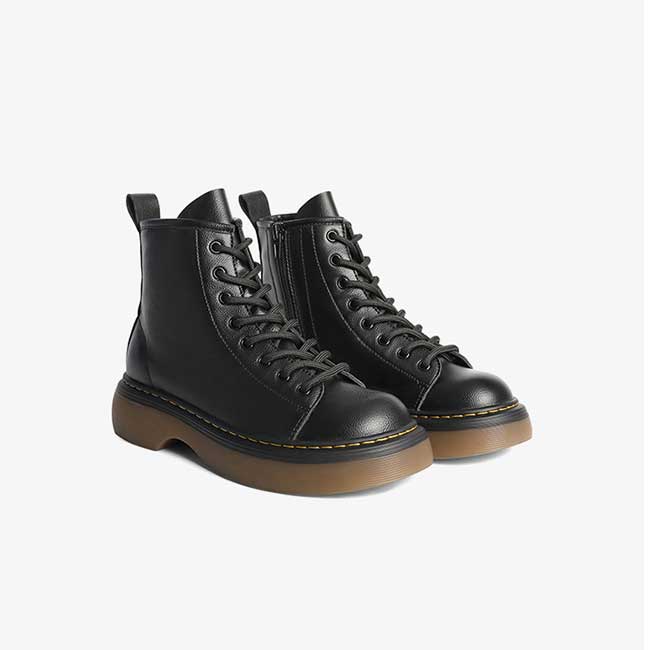 Checkerboard Element Front Lace-up Boots Newgew