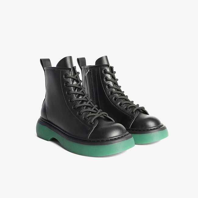 Checkerboard Element Front Lace-up Boots Newgew